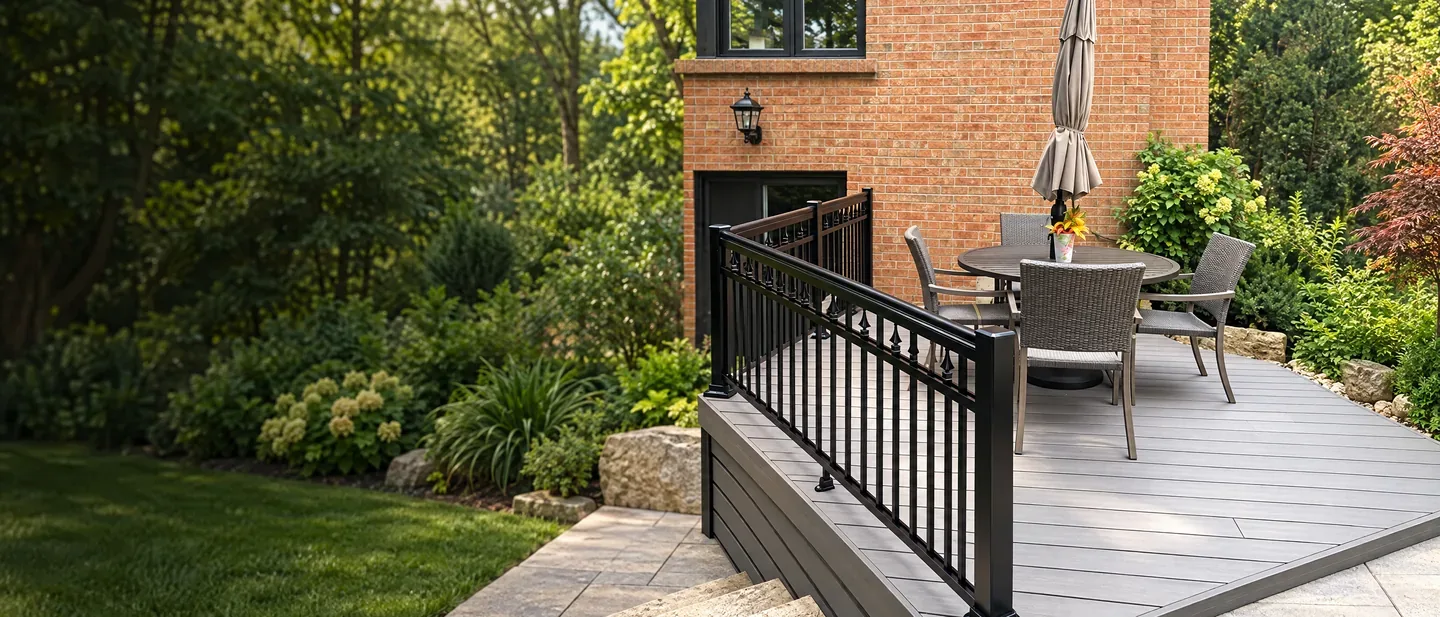 Finished deck and outdoor living area