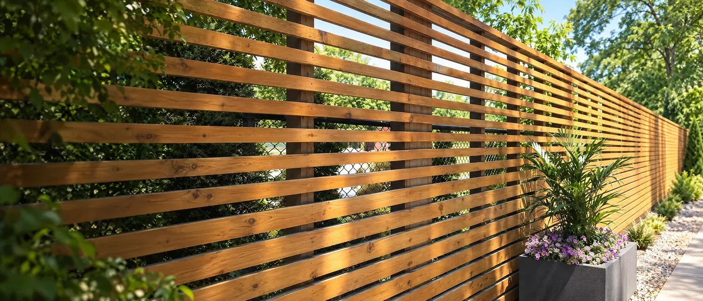 Wood privacy fence at a residential property